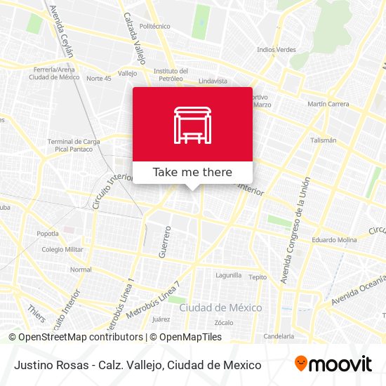 Mapa de Justino Rosas - Calz. Vallejo