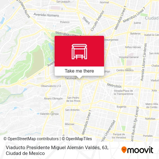 Mapa de Viaducto Presidente Miguel Alemán Valdés, 63