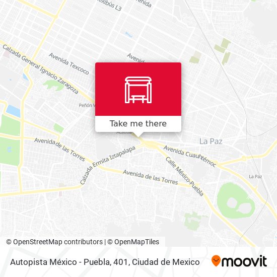 Mapa de Autopista México - Puebla, 401