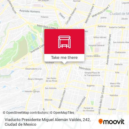 Viaducto Presidente Miguel Alemán Valdés, 242 map