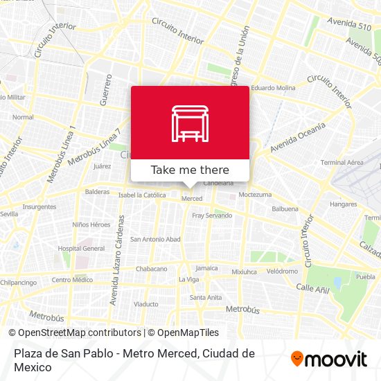Plaza de San Pablo - Metro Merced map