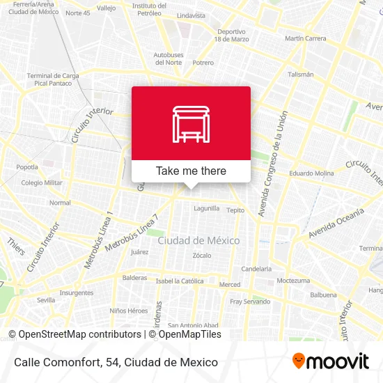 Mapa de Calle Comonfort, 54