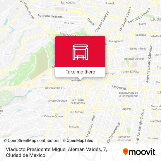 Mapa de Viaducto Presidente Miguel Alemán Valdés, 7