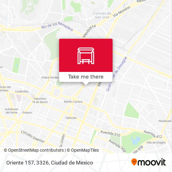 Oriente 157, 3326 map