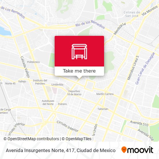 Avenida Insurgentes Norte, 417 map