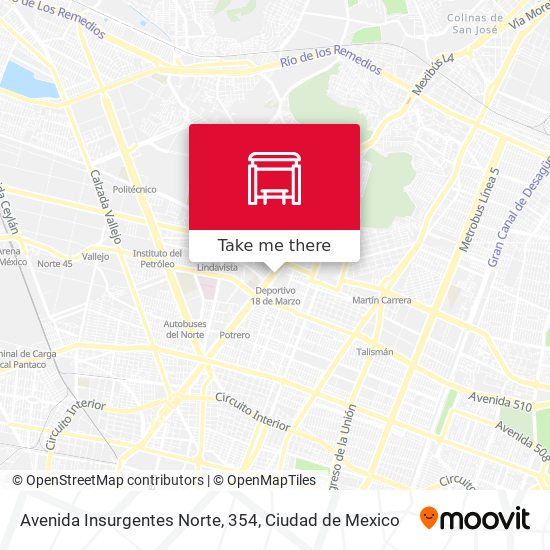Mapa de Avenida Insurgentes Norte, 354