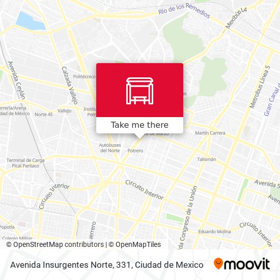 Mapa de Avenida Insurgentes Norte, 331