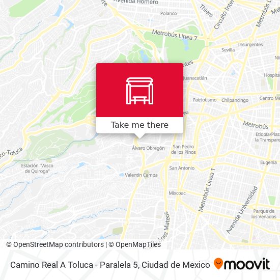 Mapa de Camino Real A Toluca - Paralela 5