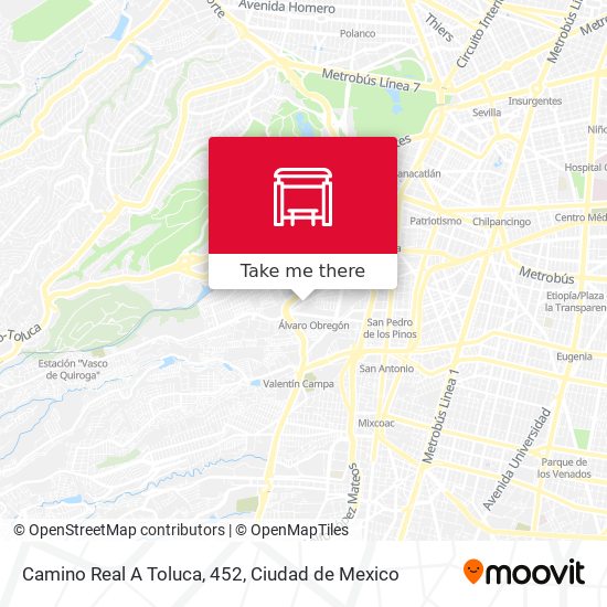 Mapa de Camino Real A Toluca, 452