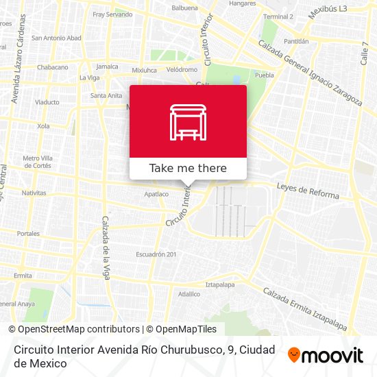Circuito Interior Avenida Río Churubusco, 9 map