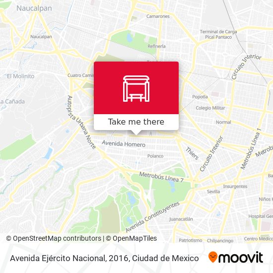 Avenida Ejército Nacional, 2016 map