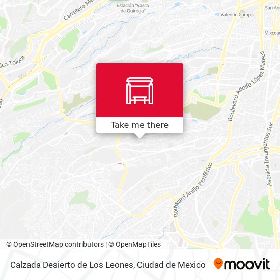 Calzada Desierto de Los Leones map