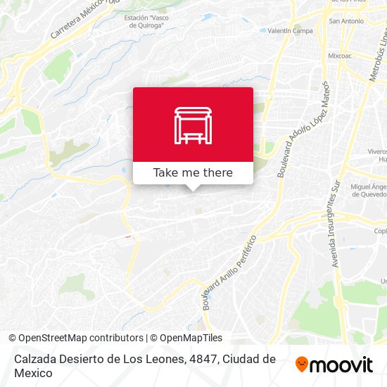 Mapa de Calzada Desierto de Los Leones, 4847