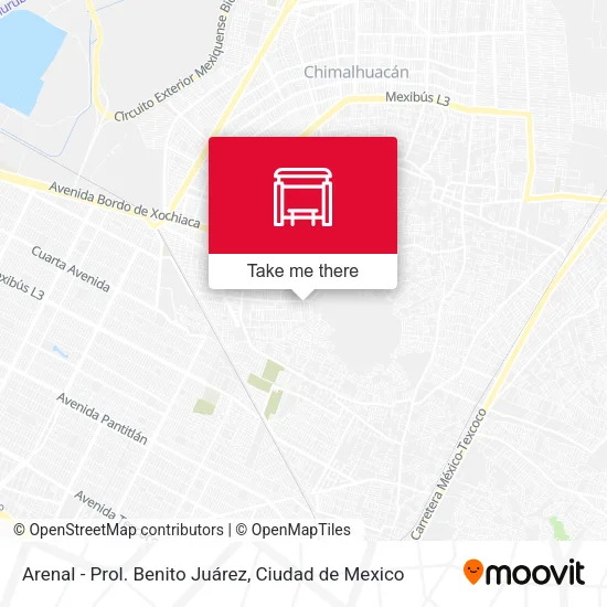 Arenal - Prol. Benito Juárez map