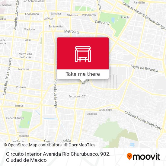 Mapa de Circuito Interior Avenida Río Churubusco, 902