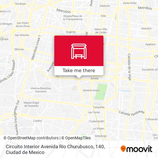 Circuito Interior Avenida Río Churubusco, 140 map