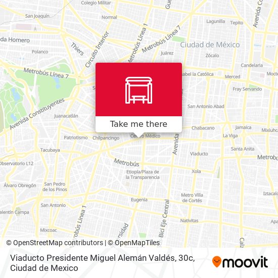 Mapa de Viaducto Presidente Miguel Alemán Valdés, 30c