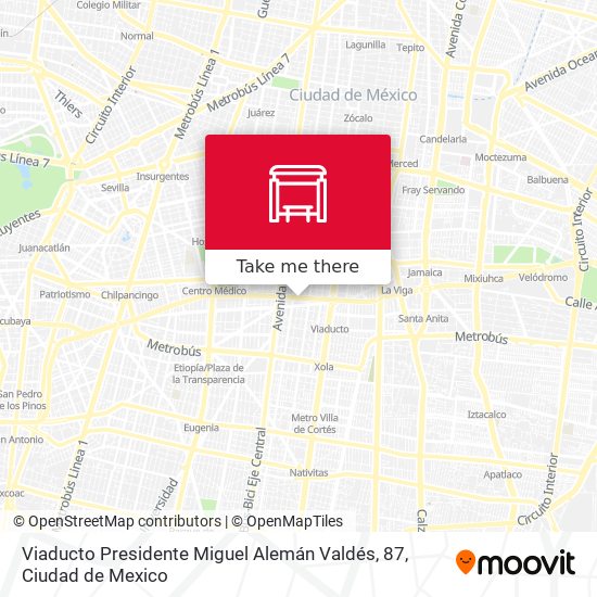 Mapa de Viaducto Presidente Miguel Alemán Valdés, 87