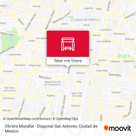 Obrero Mundial - Diagonal San Antonio map