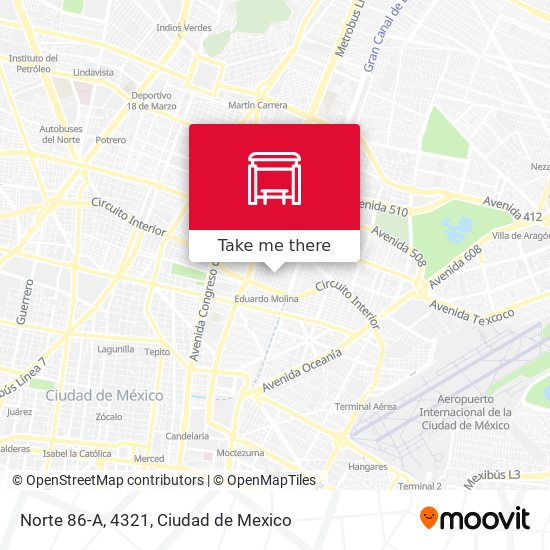 Mapa de Norte 86-A, 4321