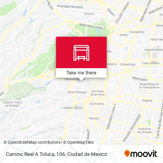 Mapa de Camino Real A Toluca, 106