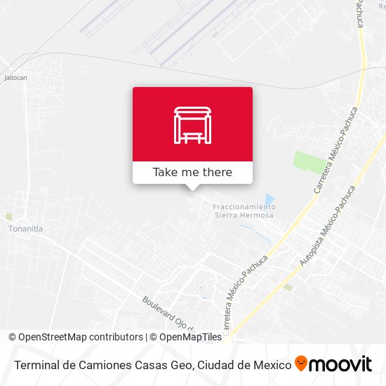 Mapa de Terminal de Camiones Casas Geo