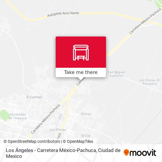 Mapa de Los Ángeles - Carretera México-Pachuca
