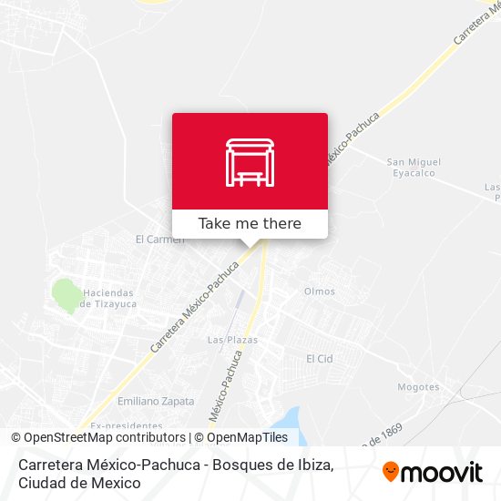 Carretera México-Pachuca - Bosques de Ibiza map