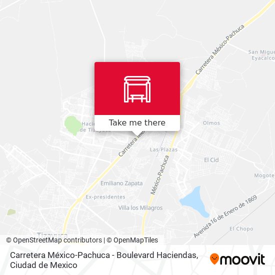 Carretera México-Pachuca - Boulevard Haciendas map