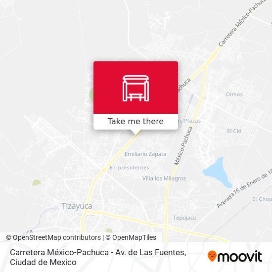 Carretera México-Pachuca - Av. de Las Fuentes map