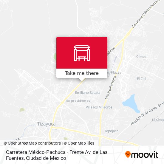 Carretera México-Pachuca - Frente Av. de Las Fuentes map