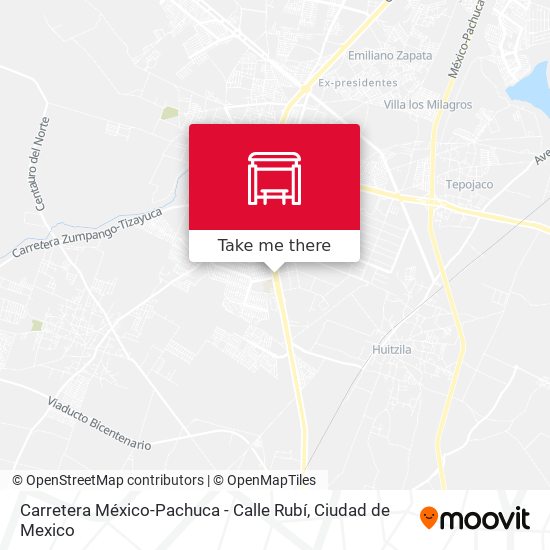Mapa de Carretera México-Pachuca - Calle Rubí