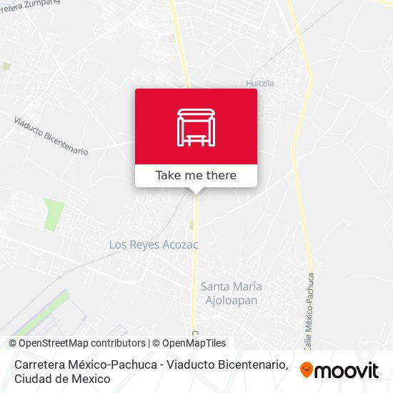 Mapa de Carretera México-Pachuca - Viaducto Bicentenario
