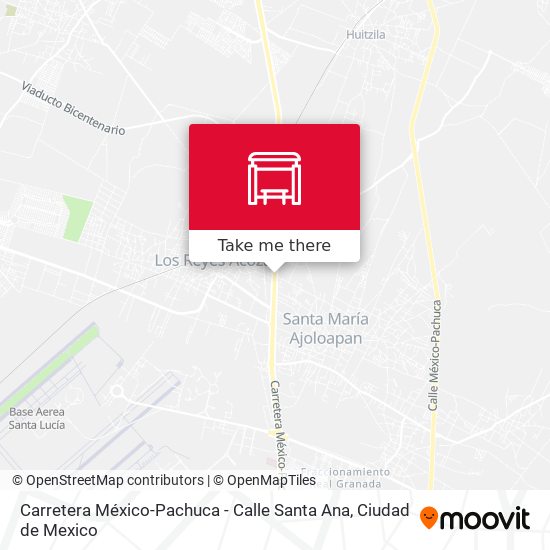 Mapa de Carretera México-Pachuca - Calle Santa Ana