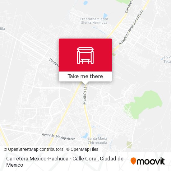 Carretera México-Pachuca - Calle Coral map