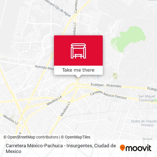 Mapa de Carretera México-Pachuca - Insurgentes