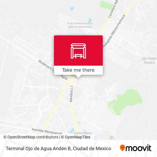 Terminal Ojo de Agua Andén B map