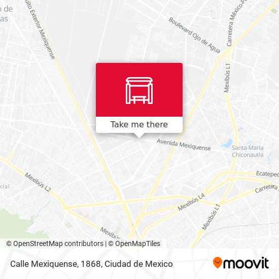 Calle Mexiquense, 1868 map