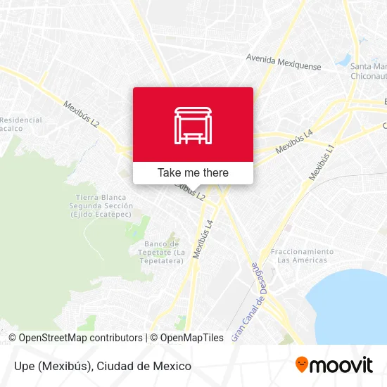 Mapa de Upe (Mexibús)