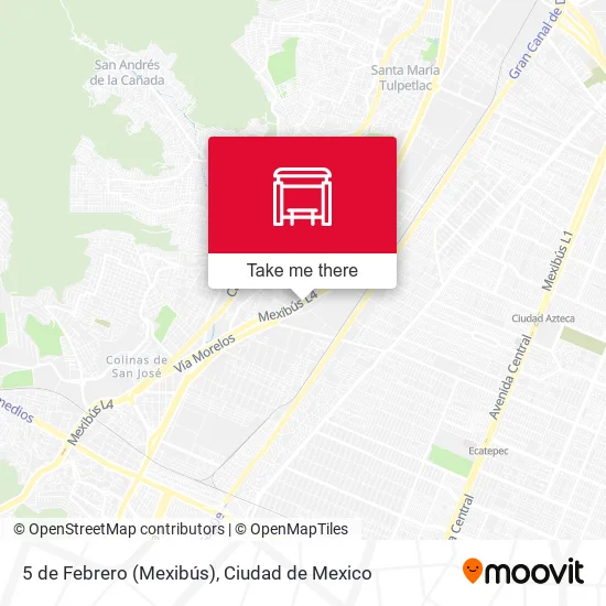 Mapa de 5 de Febrero (Mexibús)