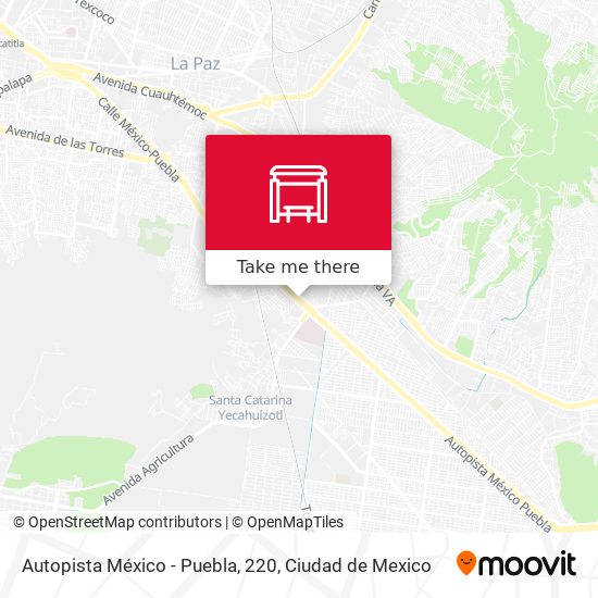 Mapa de Autopista México - Puebla, 220