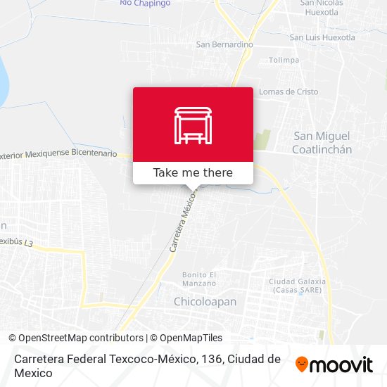 Carretera Federal Texcoco-México, 136 map