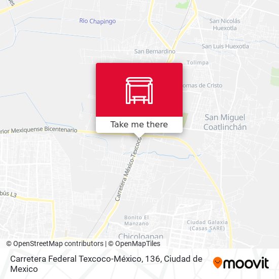 Carretera Federal Texcoco-México, 136 map