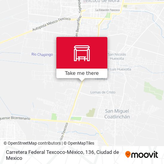 Carretera Federal Texcoco-México, 136 map