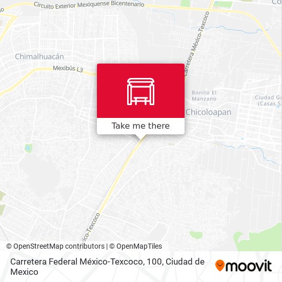 Mapa de Carretera Federal México-Texcoco, 100