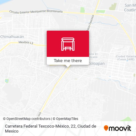 Mapa de Carretera Federal Texcoco-México, 22