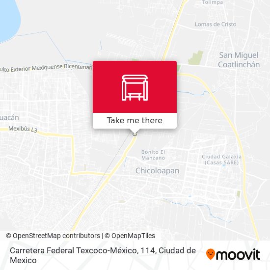 Mapa de Carretera Federal Texcoco-México, 114