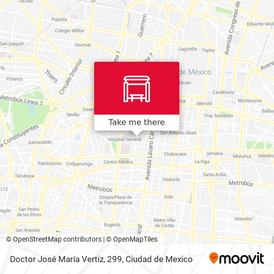 Mapa de Doctor José María Vertiz, 299