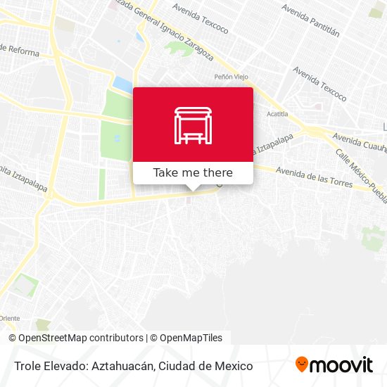 Trole Elevado: Aztahuacán map