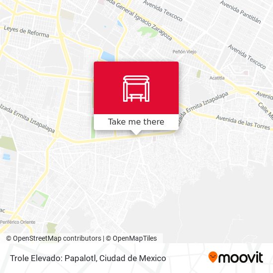 Mapa de Trole Elevado: Papalotl